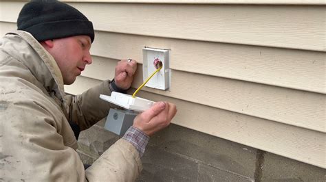 how to install pan electrical box on sheathing|mounting electrical boxes on siding.